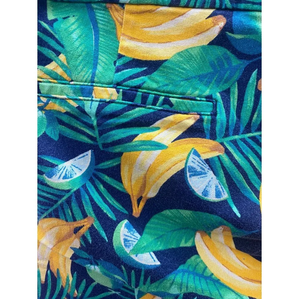 Old Navy Women's Size 18  Banana Lime Tropical Pixie Ankle Pants - Picture 7 of 13